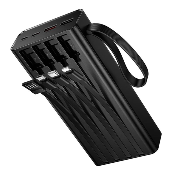 Зовнішній акумулятор Hoco J155 Shine 22.5W+PD20W+light 4-cable power bank(20000mAh) (6942007652117)