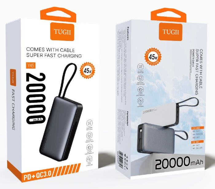 Зовнішній акумулятор WUW TUGII-Y45 （PD45W) 20000mAh Black (Y45)