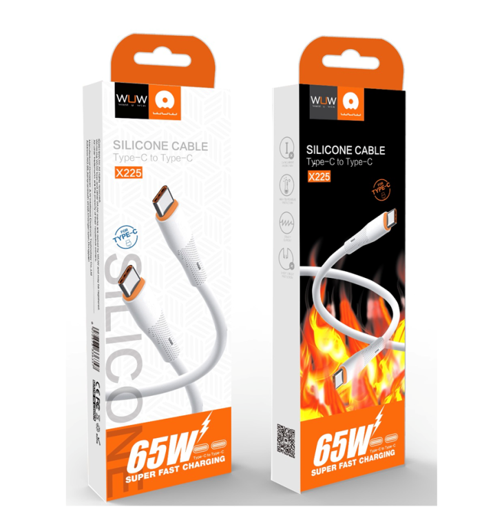 Кабель WUW-X225 Type-C to Type-C PD 65W white (X225)