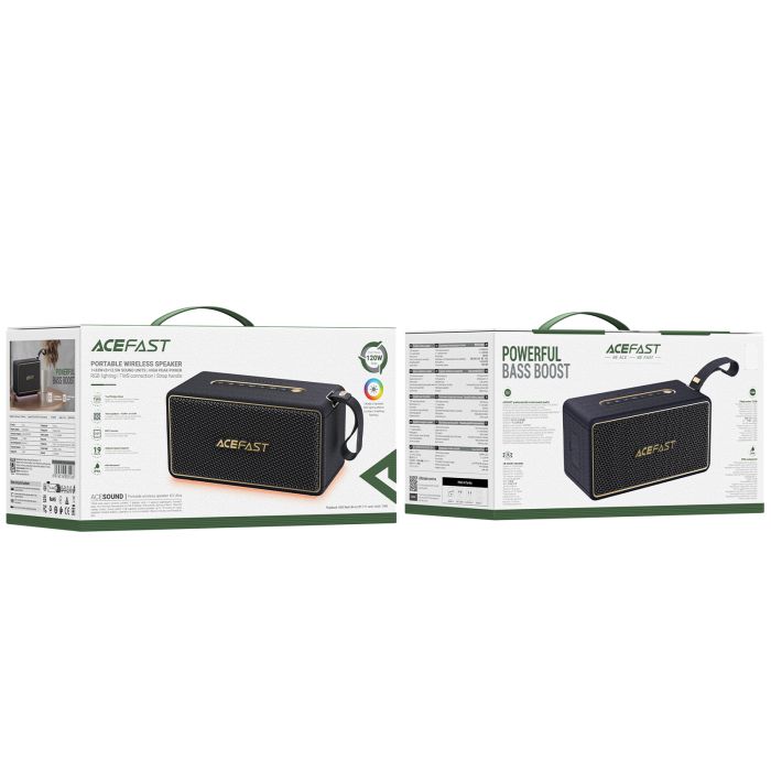 Портативна колонка ACEFAST K3 Ultra portable wireless speaker, 60W, IPX6, Black (6974316285106)