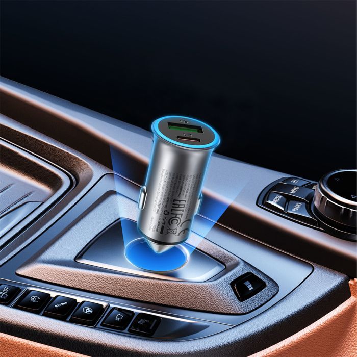 Автомобільний зарядний пристрій ACEFAST B16 95W (USB-A+USB-C) dual port metal car charger (6974316284970)