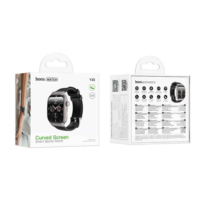 Смарт-годинник HOCO Y33 51mm. 200 mAh. Smart sports watch (call version) Black (6942007660815)