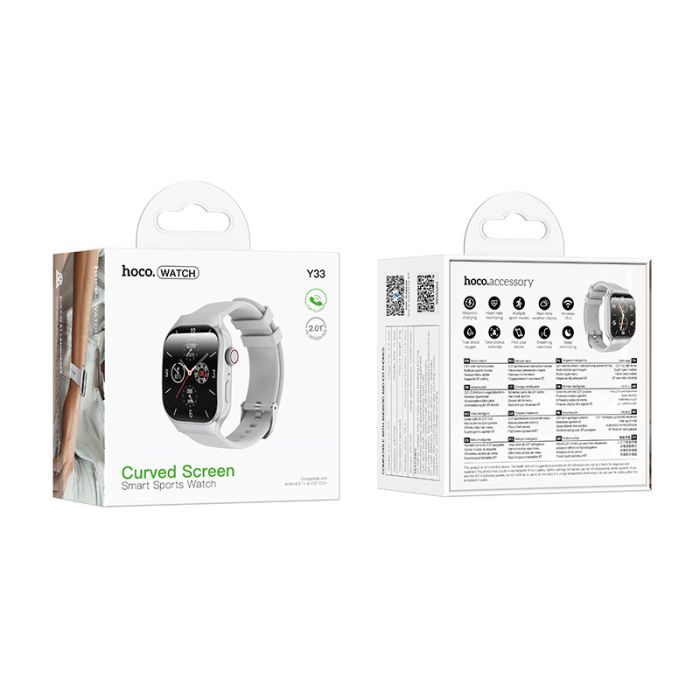 Смарт-годинник HOCO Y33 51mm. 200 mAh. Smart sports watch (call version) Silver (6942007660822)