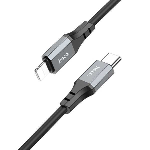 Кабель Hoco X86 iP Spear PD silicone charging data cable Black (6931474777898)