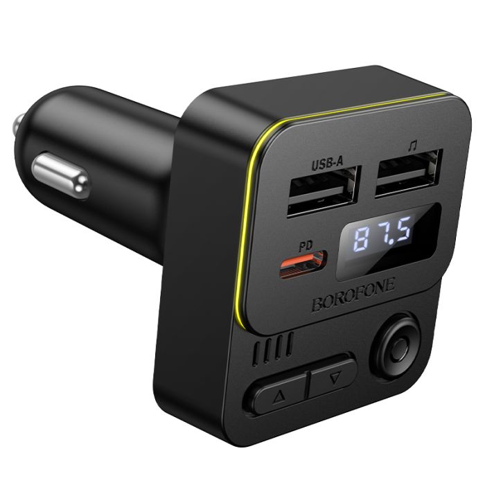 АЗП з FM-модулятором BOROFONE BC60 Hero 35W(1A1C) car BT FM transmitter Black (6941991121388)