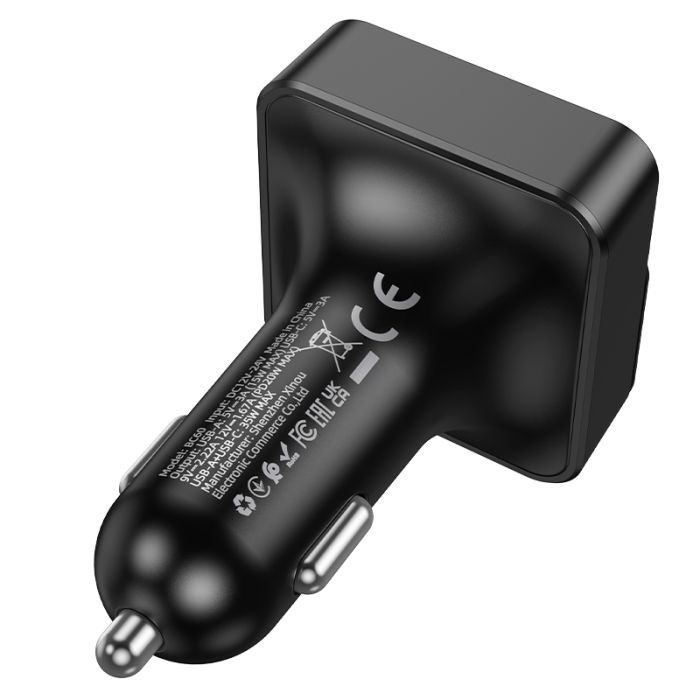 АЗП з FM-модулятором BOROFONE BC60 Hero 35W(1A1C) car BT FM transmitter Black (6941991121388)