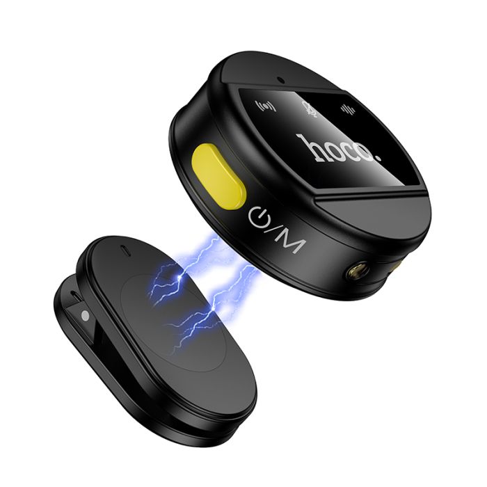 Бездротова мікрофонна система HOCO L22 Bright dual-mic (iP/Type-C) Black (6942007663151)