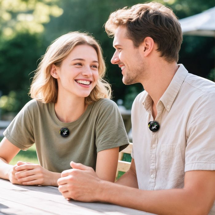 Бездротова мікрофонна система HOCO L22 Bright dual-mic (iP/Type-C) Black (6942007663151)