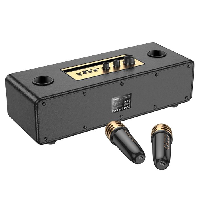 Портативна колонка HOCO BS63 Graceful wireless dual-mic BT speaker Black (6942007634458)