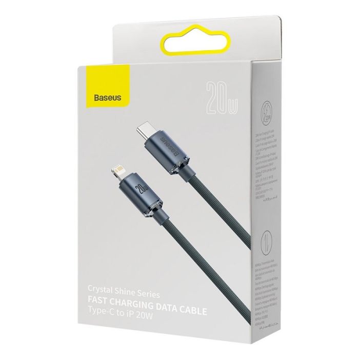 Кабель Baseus Crystal Shine Series Fast Charging Data Cable Type-C to iP 20W 2m Black (CAJY000301)