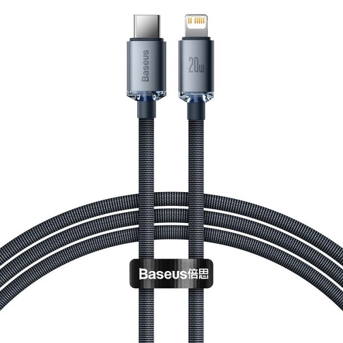 Кабель Baseus Crystal Shine Series Fast Charging Data Cable Type-C to iP 20W 2m Black (CAJY000301)
