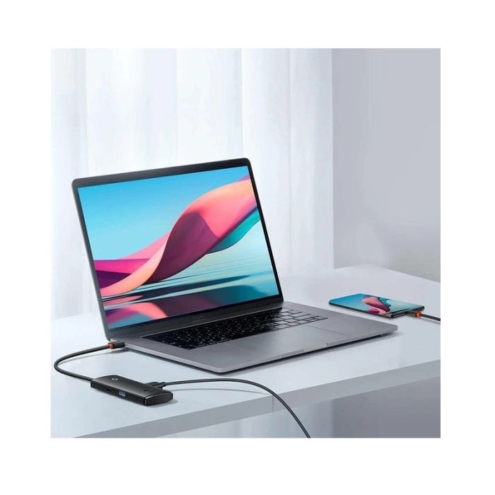 USB-хаб Baseus Lite Series 4-Port USB-A HUB Adapter (USB-A to USB 3.0*4) 25cm Black (WKQX030001)