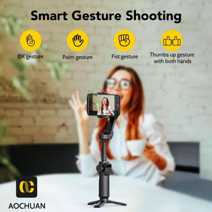 Триосьовий стабілізатор AOCHUAN Professional Gimbal Stabilizer for Smartphone Smart X2 Чорний (SmartX2)