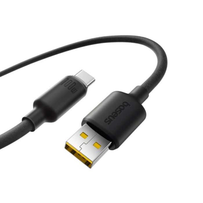 Кабель Baseus Foamed Silicone Fast Charging Data Cable USB to Type-C 100W Comic 1m Black (E0426800)