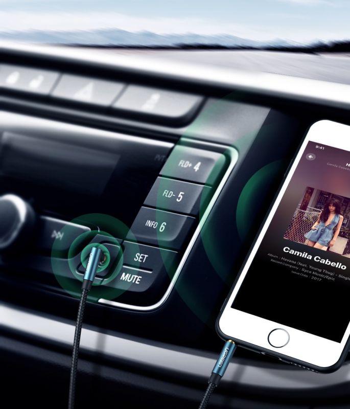 Аудіокабель UGREEN AV112, 3.5mm Male to 3.5mm Male, nylon braid, 2m, Blue (UGR-60181)