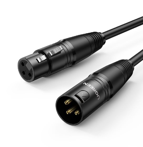 Аудіокабель UGREEN AV130 Cannon Male to Female Microphone Extension Audio Cable 5m Black (UGR-20712)