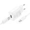 Мережевий зарядний пристрій з кабелем HOCO C134A Solid single-port charger set(Micro) White (6942007621342)