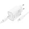 Мережевий зарядний пристрій з кабелем HOCO C143A Benefit single port PD20W charger set(C to iP) White (6942007652070)