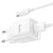 Мережевий зарядний пристрій з кабелем HOCO C145A Charm single port QC3.0 charger set(Type-C) White (6942007630238)