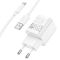 Мережевий зарядний пристрій з кабелем HOCO C145A Charm single port QC3.0 charger set(Type-C) White (6942007630238)