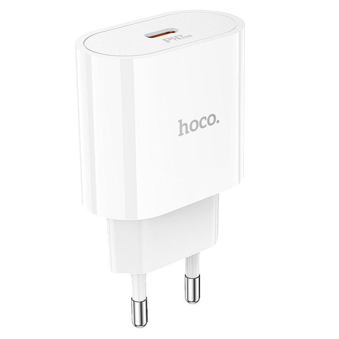 Мережевий зарядний пристрій з кабелем HOCO C94A Metro single port PD20W charger White (6931474762177)