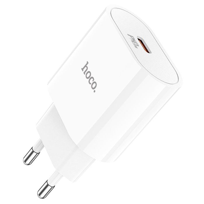 Мережевий зарядний пристрій з кабелем HOCO C94A Metro single port PD20W charger White (6931474762177)