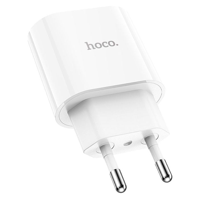 Мережевий зарядний пристрій з кабелем HOCO C94A Metro single port PD20W charger White (6931474762177)