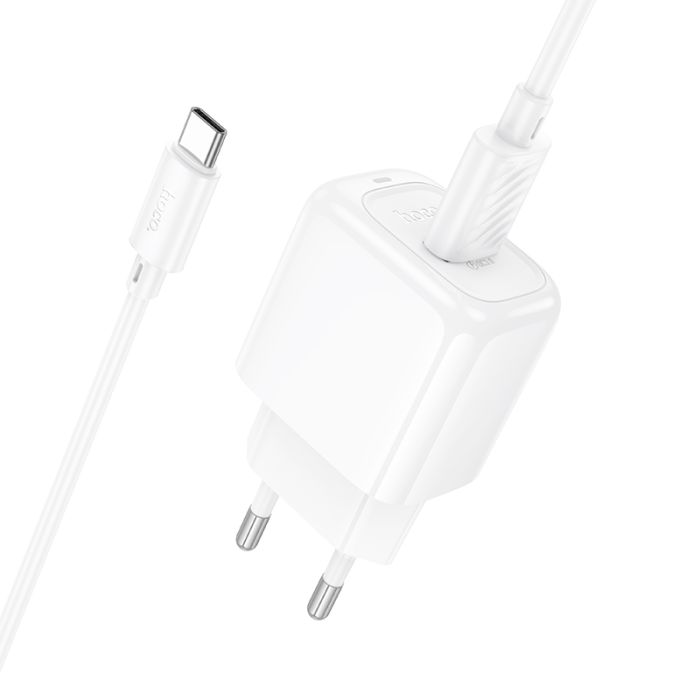 Мережевий зарядний пристрій з кабелем HOCO CS52A 18W Surplus single-port QC3.0 charger set(Type-C) White (6942007631471)