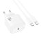Мережевий зарядний пристрій з кабелем HOCO CS53A Surplus single port PD25W charger set(C to C) White (6942007631501)