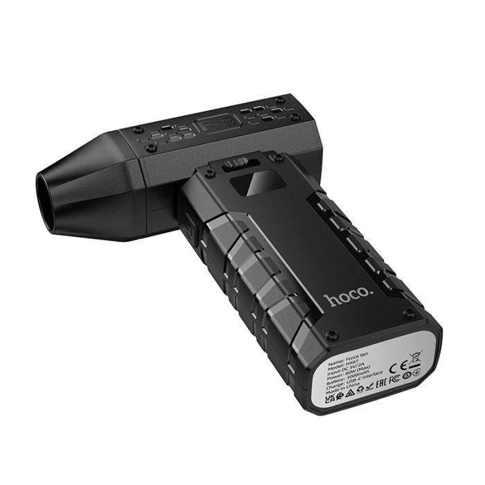 Портативний турбовентилятор HOCO HX67 Force fan Black (6942007653145)
