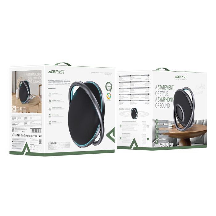 Портативна колонка Acefast K5 Pro Portable wireless Speaker Black (6974316285465)