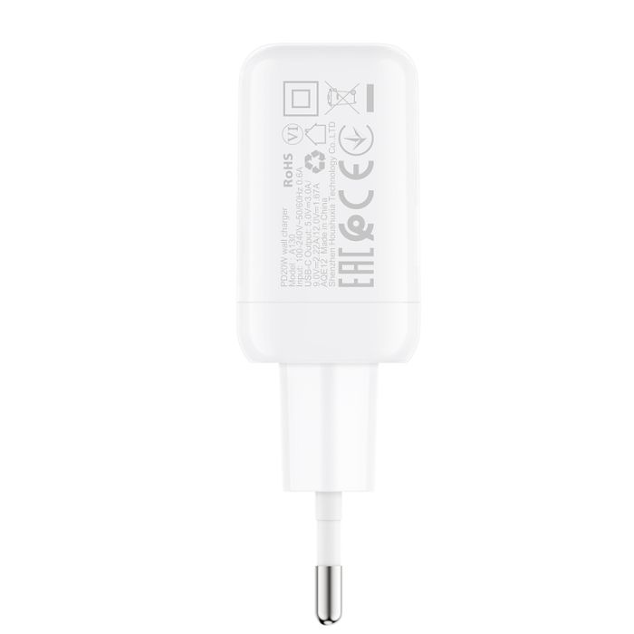 Мережевий зарядний пристрій ACEFAST A130 PD20W single USB-C charger White (6974316284659)