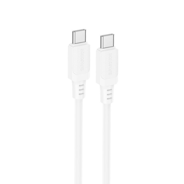 Кабель BOROFONE BX115 Lotto 60W silicone charging data cable C to C White (6941991119699)