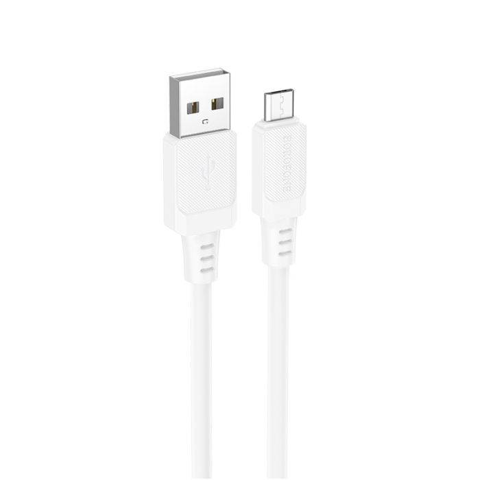 Кабель BOROFONE BX115 Lotto silicone charging data cable Micro White (6941991119651)