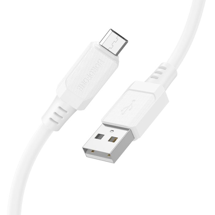 Кабель BOROFONE BX115 Lotto silicone charging data cable Micro White (6941991119651)