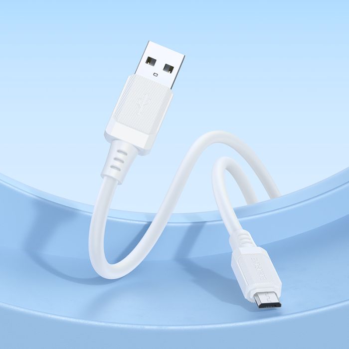 Кабель BOROFONE BX115 Lotto silicone charging data cable Micro White (6941991119651)