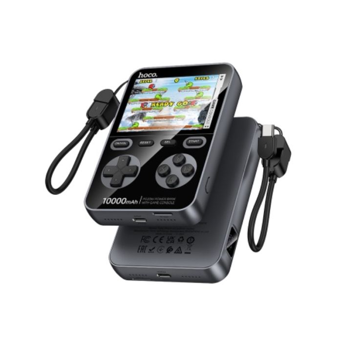 Зовнішній акумулятор HOCO Q47 Shine PD20W power bank with game console(10000mAh) Metal Gray (6942007664332)