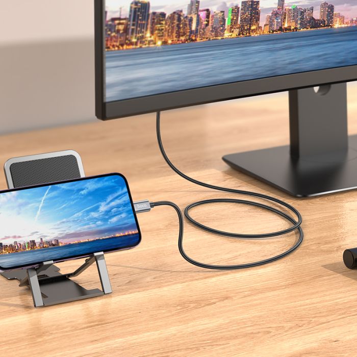 Перехідник HOCO UA27 HD on-screen cable iP to HDTV Metal Gray (6942007619011)