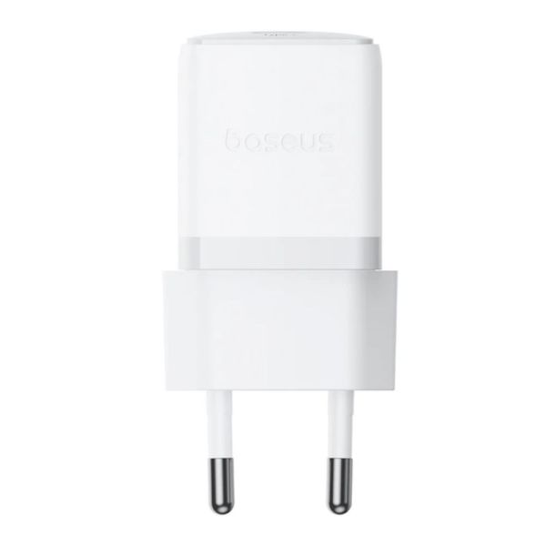 Мережевий зарядний пристрій з кабелем Baseus Palm Fast Charger 1C 20W EU Moon White set USB-C to iP 20W 1m (E0116400)