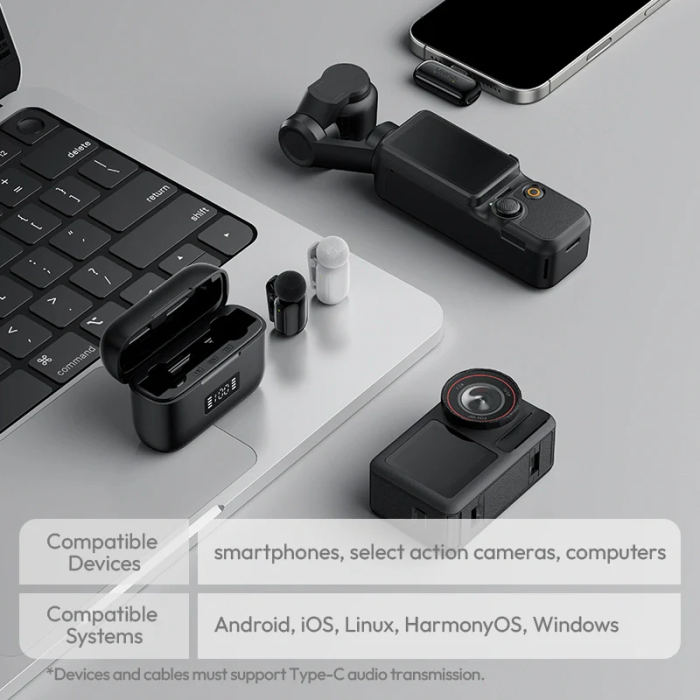 Бездротова мікрофонна система Ulanzi A200 Mini Mic dual-mic (Type-C) Black (A046)