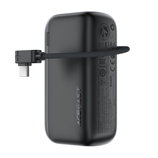 Зовнішній акумулятор ACEFAST M27-10000 22.5W power bank with USB-C port and cable Metal Gray (6974316285359)