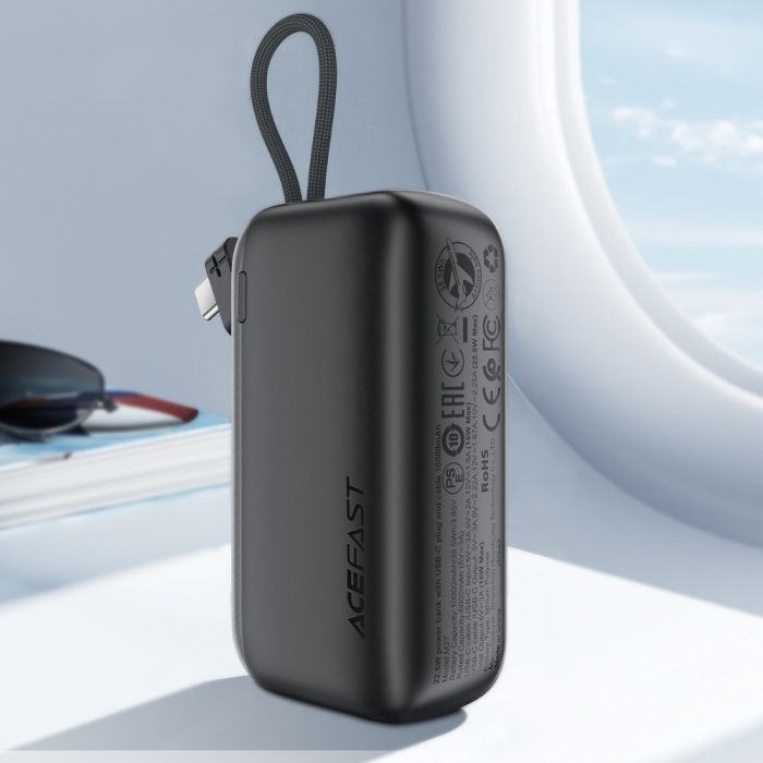 Зовнішній акумулятор ACEFAST M27-10000 22.5W power bank with USB-C port and cable Metal Gray (6974316285359)