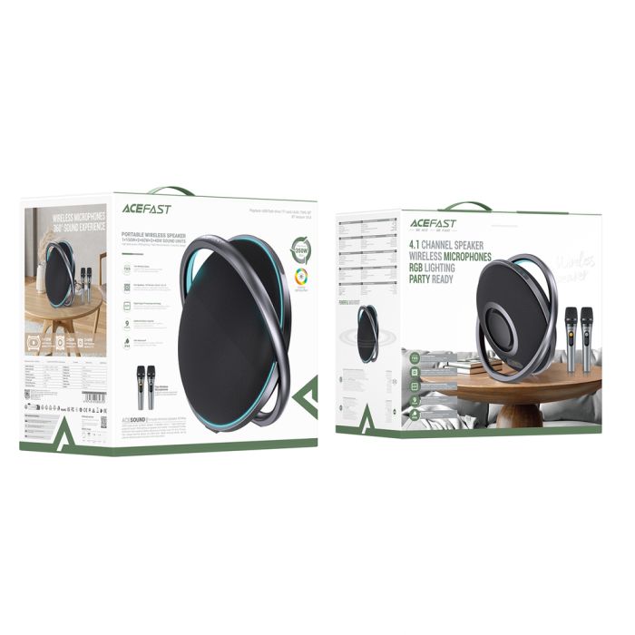 Портативна колонка ACEFAST K5 Max portable wireless speaker Black (6974316285670)