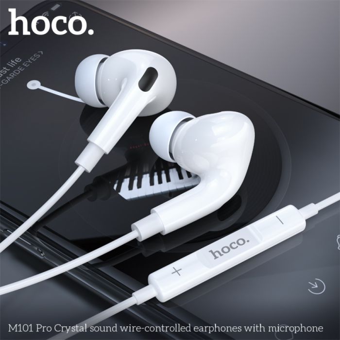 Навушники дротові HOCO M101 Pro Crystal (3.5mm) White (6931474782380)