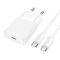 Мережевий зарядний пристрій з кабелем HOCO N72 Speed single-port PD20W ultra-thin charger set(C to C)(EU) (6942007661140)