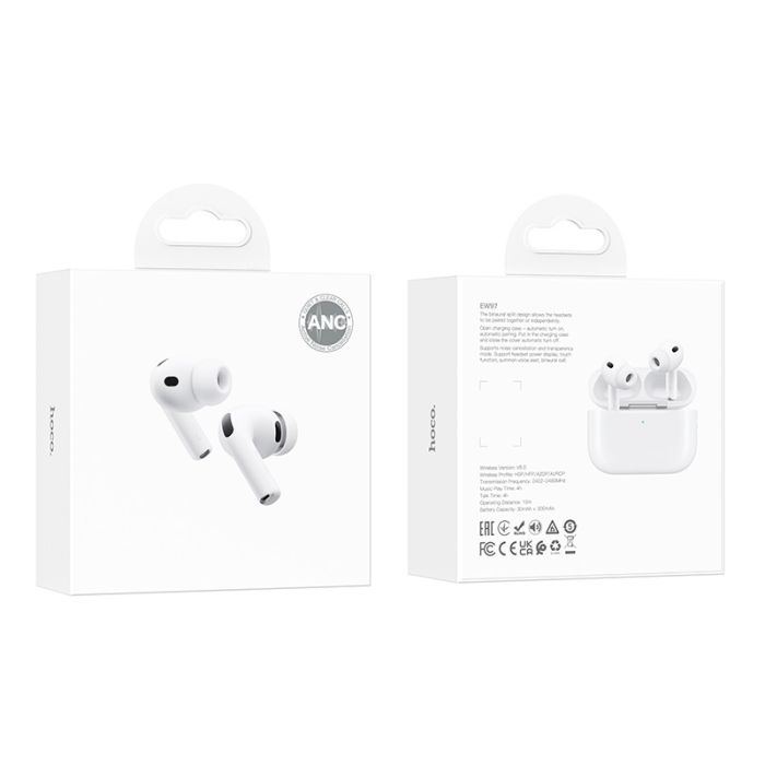 Бездротові навушники HOCO EW97 True wireless ANC noise reduction BT headset White (6942007673976)
