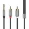 Аудіокабель HOCO UPA10 3.5mm male to double lotus RCA, TPE, 1.5m, Metal Gray (6957531078142)