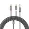 Аудіокабель HOCO UPA10 3.5mm male to double lotus RCA, TPE, 1.5m, Metal Gray (6957531078142)