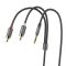Аудіокабель HOCO UPA10 3.5mm male to double lotus RCA, TPE, 1.5m, Metal Gray (6957531078142)