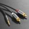 Аудіокабель HOCO UPA10 3.5mm male to double lotus RCA, TPE, 1.5m, Metal Gray (6957531078142)